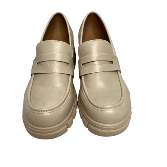 Hey Girl by Corkys Womens Chunky Platform Loafers Size 10 Ivory Academia Preppy - Picture 2 of 15
